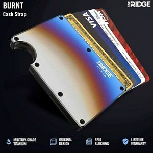 The Ridge Titanium Wallet and Cash Strap NIB Burnt Color
